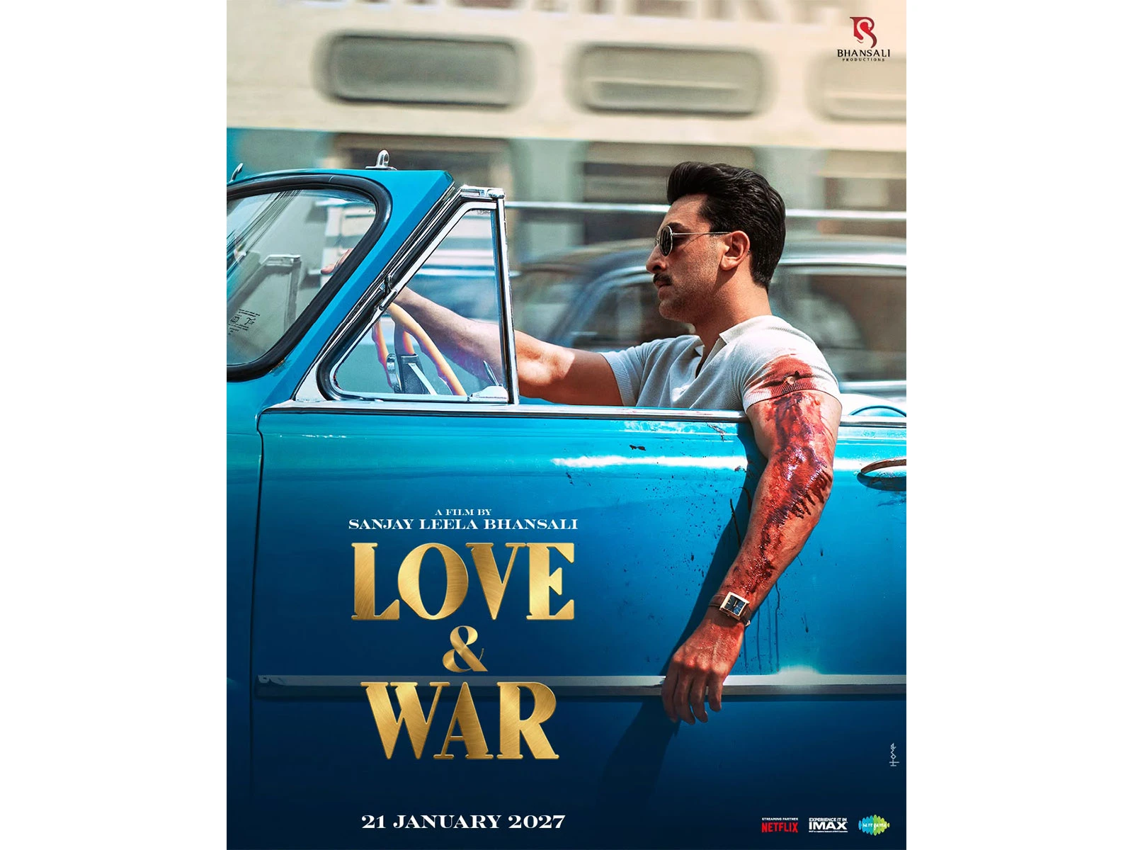 Ranbir Kapoor debuts an intense and battle scarred look in Sanjay Leela Bhansali Love and War poster