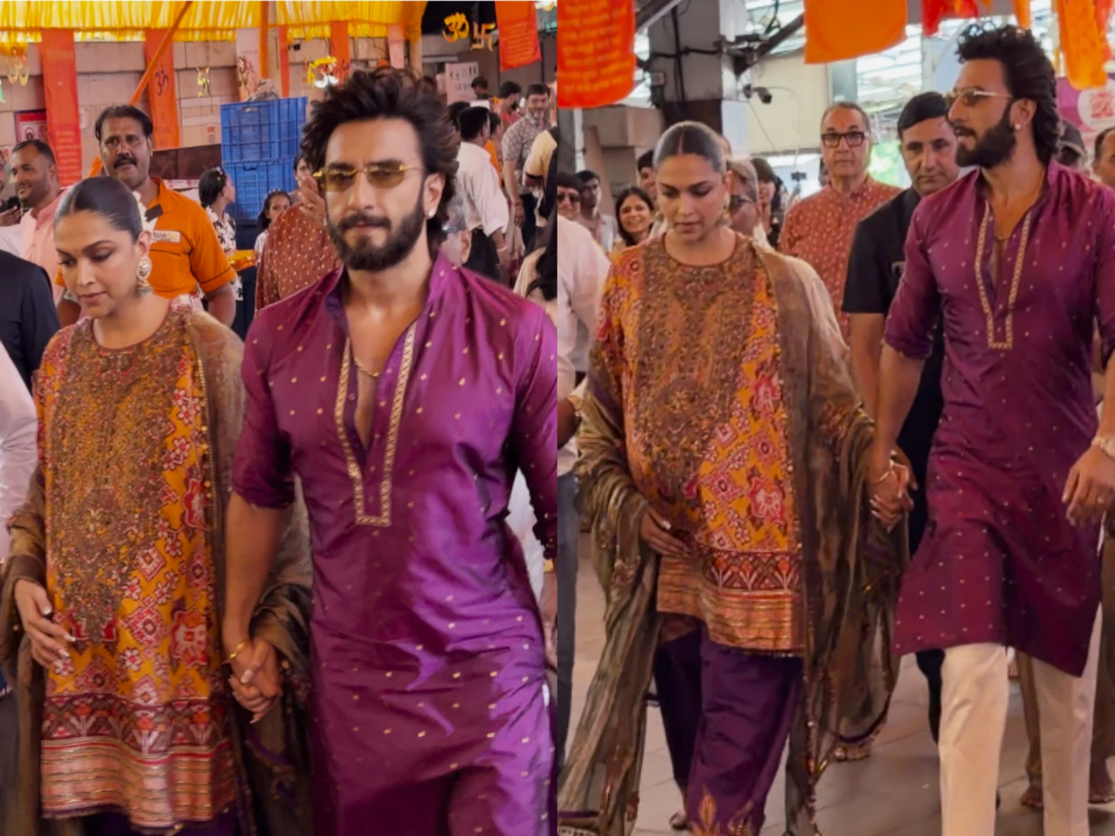 Ranveer Singh and Deepika Padukone visit Siddhivinayak Temple before their second child arrives